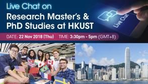 Live Chat on Research Master's & PhD Studies at HKUST